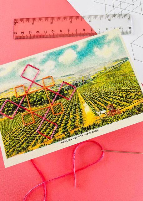 Embroidered Sonoma County Postcards